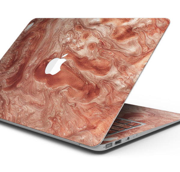 Modern Marble Copper Metallic Mix V4 - Skin Decal Wrap Kit Compatible with the Apple MacBook Pro, Pro with Touch Bar or Air (11", 12", 13", 15" & 16" - All Versions Available)