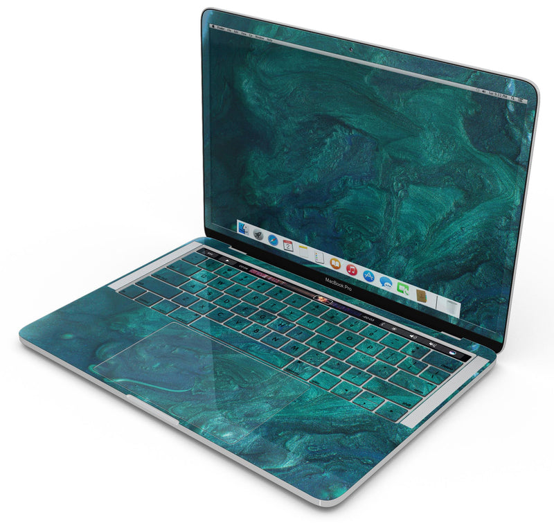 Modern Marble Sapphire Metallic Mix V1 - Skin Decal Wrap Kit Compatible with the Apple MacBook Pro, Pro with Touch Bar or Air (11", 12", 13", 15" & 16" - All Versions Available)