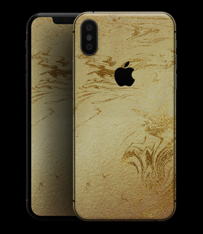 Molten Gold Digital Foil Swirl V10 - iPhone XS MAX, XS/X, 8/8+, 7/7+, 5/5S/SE Skin-Kit (All iPhones Avaiable)