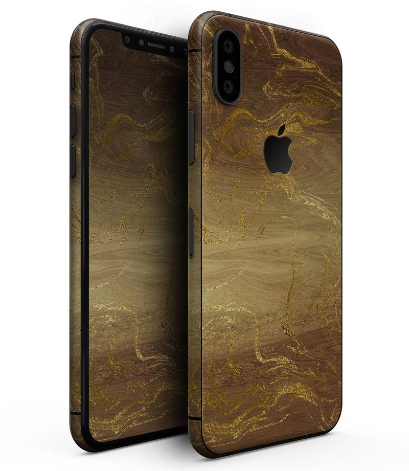 Molten Gold Digital Foil Swirl V1 - iPhone XS MAX, XS/X, 8/8+, 7/7+, 5/5S/SE Skin-Kit (All iPhones Avaiable)