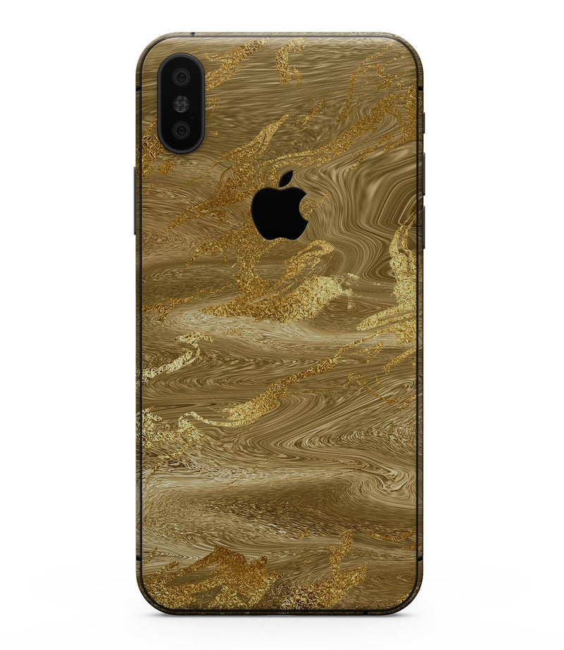 Molten Gold Digital Foil Swirl V4 - iPhone XS MAX, XS/X, 8/8+, 7/7+, 5/5S/SE Skin-Kit (All iPhones Avaiable)