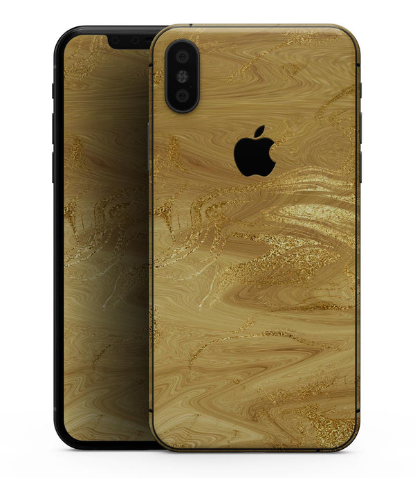 Molten Gold Digital Foil Swirl V5 - iPhone XS MAX, XS/X, 8/8+, 7/7+, 5/5S/SE Skin-Kit (All iPhones Avaiable)