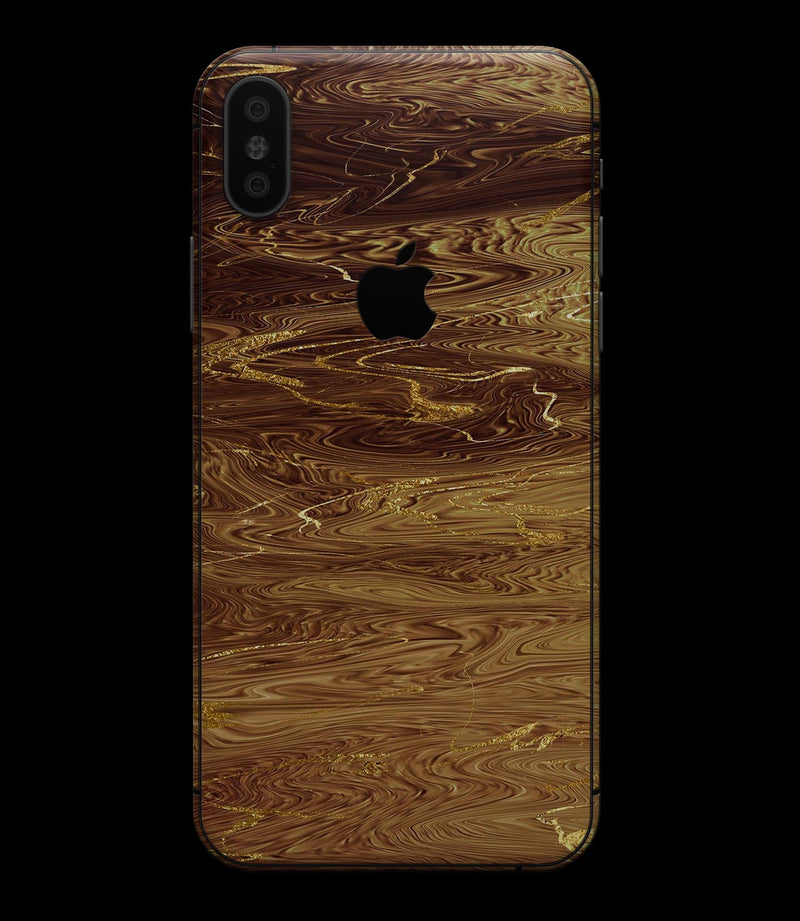 Molten Gold Digital Foil Swirl V9 - iPhone XS MAX, XS/X, 8/8+, 7/7+, 5/5S/SE Skin-Kit (All iPhones Avaiable)