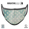 Mottled Aqua and White Polkadots-10 - Made in USA Mouth Cover Unisex Anti-Dust Cotton Blend Reusable & Washable Face Mask with Adjustable Sizing for Adult or Child