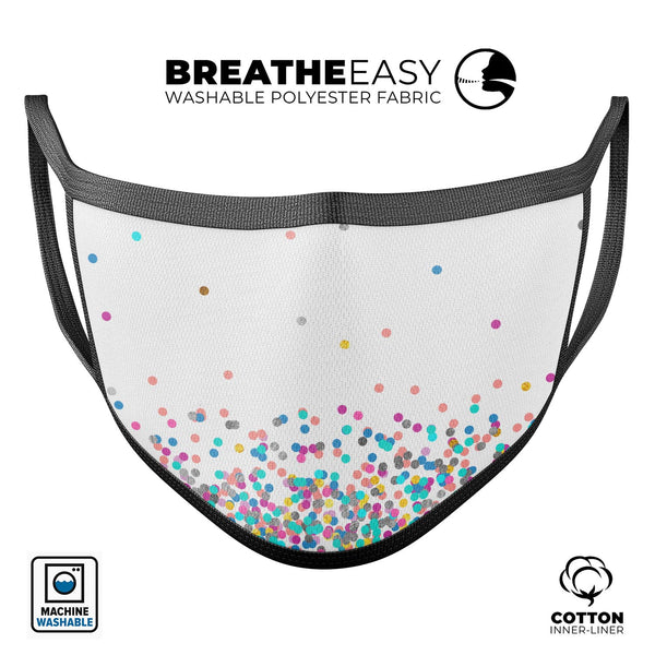 Multicolor Micro Dots on the Rise - Made in USA Mouth Cover Unisex Anti-Dust Cotton Blend Reusable & Washable Face Mask with Adjustable Sizing for Adult or Child