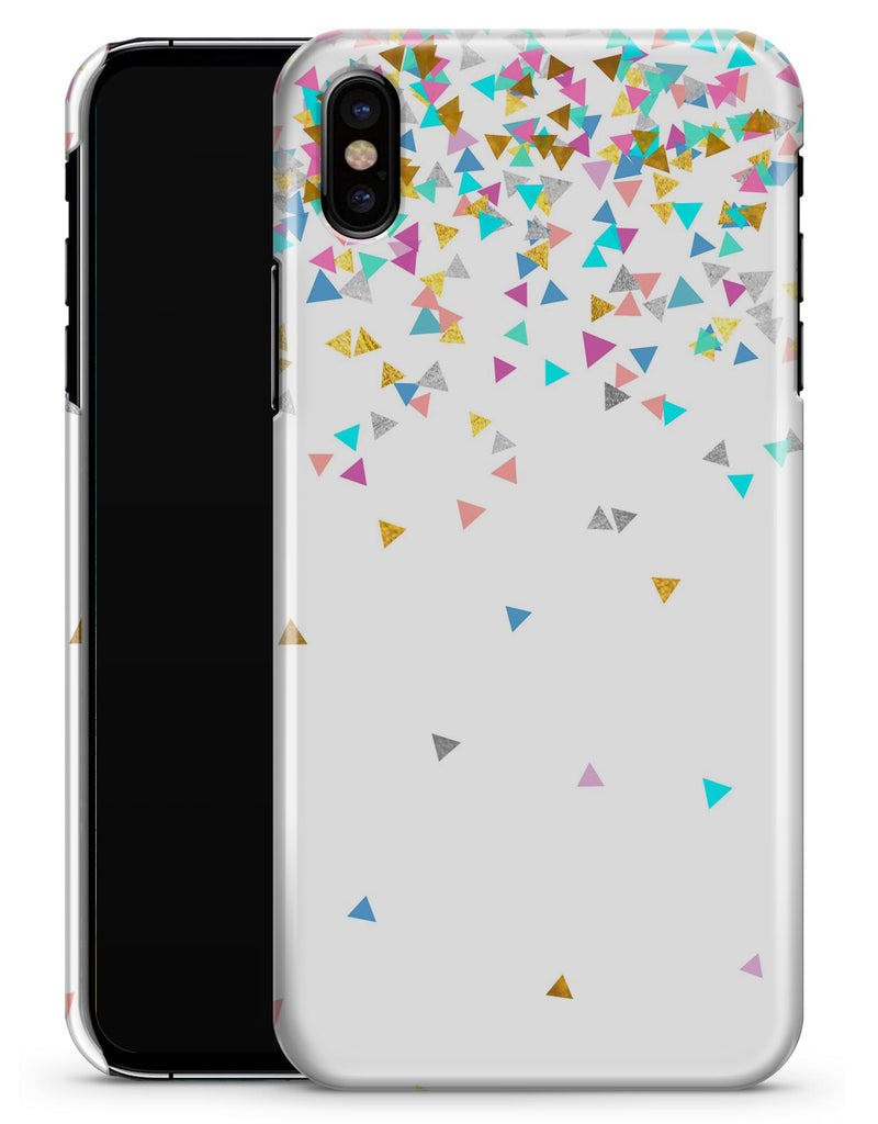 Multicolor Trianlges Over White  - iPhone X Clipit Case