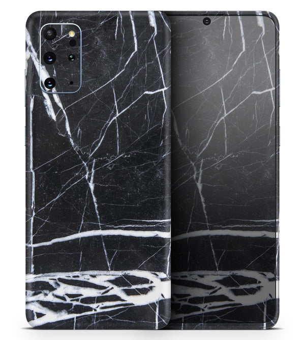 Natural Black & White Marble Stone - Full Body Skin Decal Wrap Kit for Samsung Galaxy Phones