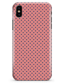 Navy Blue Micro Polka Dots Over Coral - iPhone X Clipit Case
