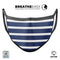 Navy Blue and White Horizontal Stripes - Made in USA Mouth Cover Unisex Anti-Dust Cotton Blend Reusable & Washable Face Mask with Adjustable Sizing for Adult or Child