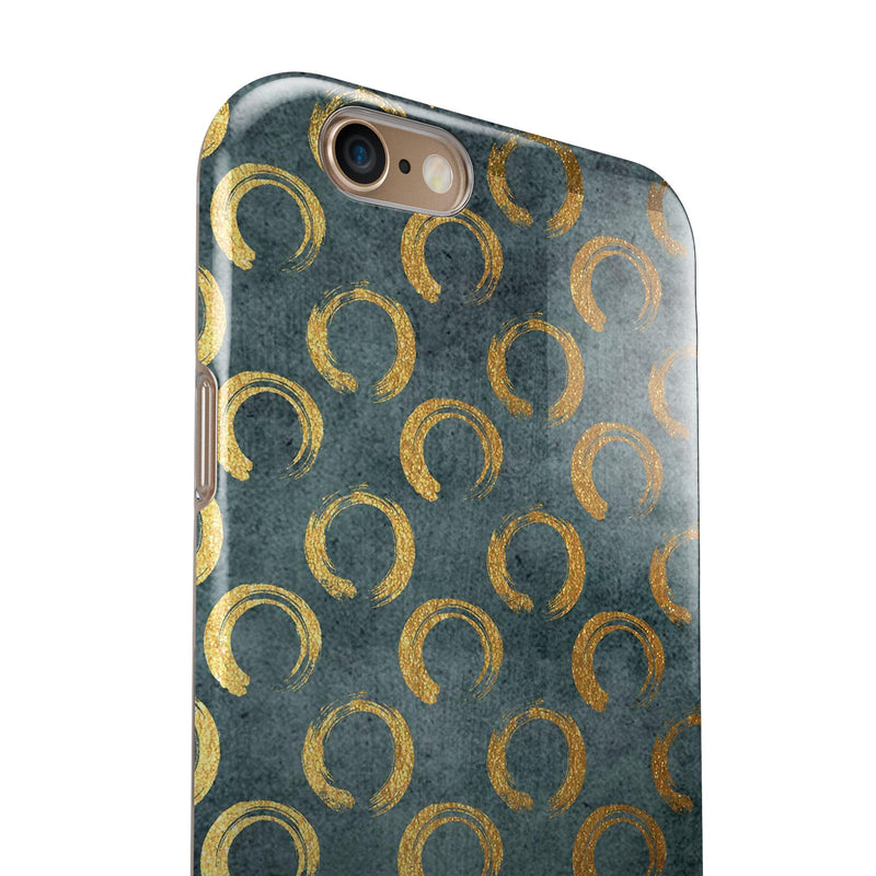 Navy Gold Foil v9 iPhone 6/6s or 6/6s Plus 2-Piece Hybrid INK-Fuzed Case