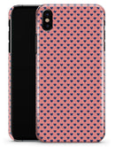 Navy Micro Hearts Over Coral Pattern - iPhone X Clipit Case