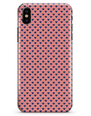 Navy Micro Hearts Over Coral Pattern - iPhone X Clipit Case