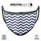 Navy and White Chevron Stripes - Made in USA Mouth Cover Unisex Anti-Dust Cotton Blend Reusable & Washable Face Mask with Adjustable Sizing for Adult or Child