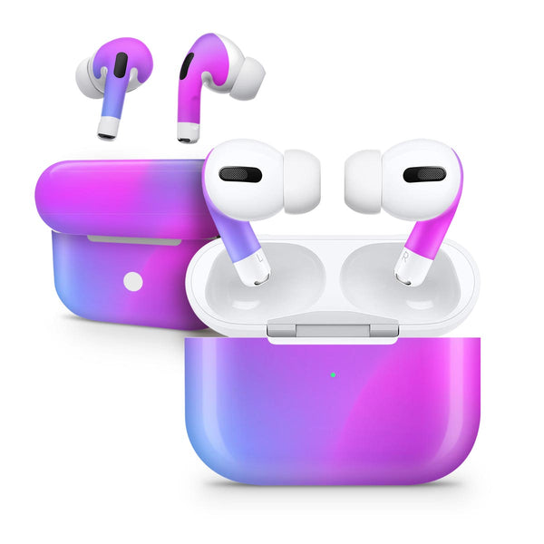 Neon Holographic V1 - Full Body Skin Decal Wrap Kit for the Wireless Bluetooth Apple Airpods Pro, AirPods Gen 1 or Gen 2 with Wireless Charging