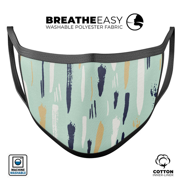Neutral Brush Strokes - Made in USA Mouth Cover Unisex Anti-Dust Cotton Blend Reusable & Washable Face Mask with Adjustable Sizing for Adult or Child