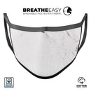 Nuetral Gray and White Marble Surface - Made in USA Mouth Cover Unisex Anti-Dust Cotton Blend Reusable & Washable Face Mask with Adjustable Sizing for Adult or Child