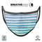 Ocean WaterColor Ombre Stripes - Made in USA Mouth Cover Unisex Anti-Dust Cotton Blend Reusable & Washable Face Mask with Adjustable Sizing for Adult or Child