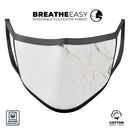 Off-White Grunge Marble Surface - Made in USA Mouth Cover Unisex Anti-Dust Cotton Blend Reusable & Washable Face Mask with Adjustable Sizing for Adult or Child