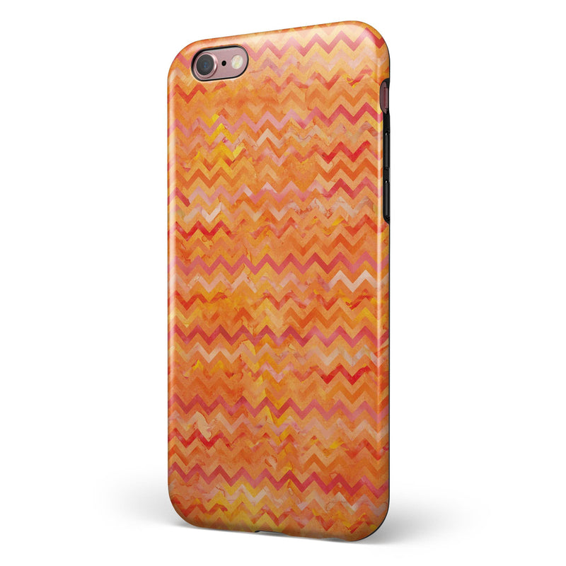 Orange Multi Watercolor Chevron iPhone 6/6s or 6/6s Plus 2-Piece Hybrid INK-Fuzed Case