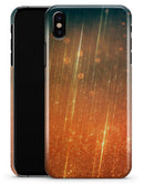 Orange Scratched Surface with Gold Beams - iPhone X Clipit Case