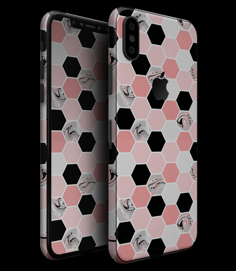 Pale Pink Hex - iPhone XS MAX, XS/X, 8/8+, 7/7+, 5/5S/SE Skin-Kit (All iPhones Avaiable)