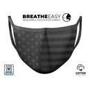Patriotic USA Flag and Camouflage - BLACKED OUT - Made in USA Mouth Cover Unisex Anti-Dust Cotton Blend Reusable & Washable Face Mask with Adjustable Sizing for Adult or Child