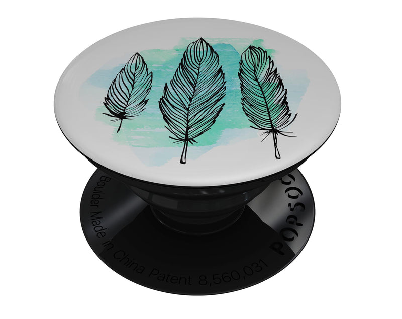 Pen & Watercolor Feathers - Skin Kit for PopSockets and other Smartphone Extendable Grips & Stands
