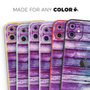 Pink & Blue Dyed Wood - Skin-Kit compatible with the Apple iPhone 12, 12 Pro Max, 12 Mini, 11 Pro or 11 Pro Max (All iPhones Available)