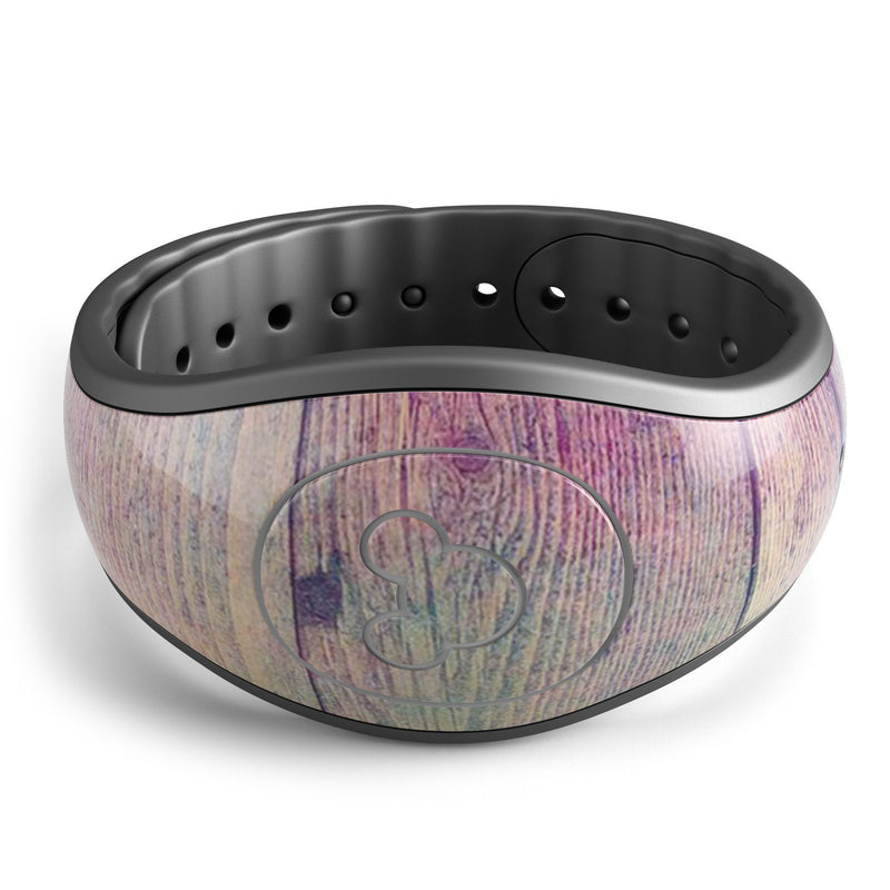 Pink & Blue Grunge Wood Planks - Decal Skin Wrap Kit for the Disney Magic Band