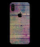 Pink & Blue Grunge Wood Planks - iPhone XS MAX, XS/X, 8/8+, 7/7+, 5/5S/SE Skin-Kit (All iPhones Avaiable)