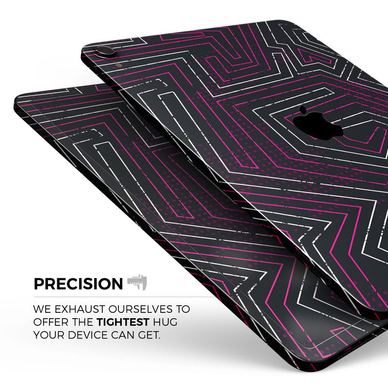 Pink & Light Blue Abstract Maze Pattern - Full Body Skin Decal for