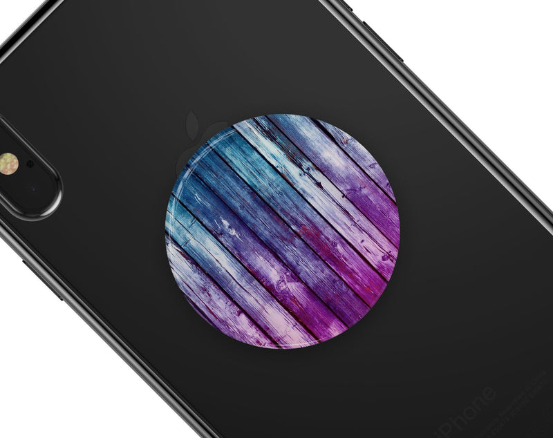 Pink & Blue Dyed Wood - Skin Kit for PopSockets and other Smartphone Extendable Grips & Stands