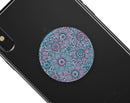Pink & Blue Flowered Pattern - Skin Kit for PopSockets and other Smartphone Extendable Grips & Stands