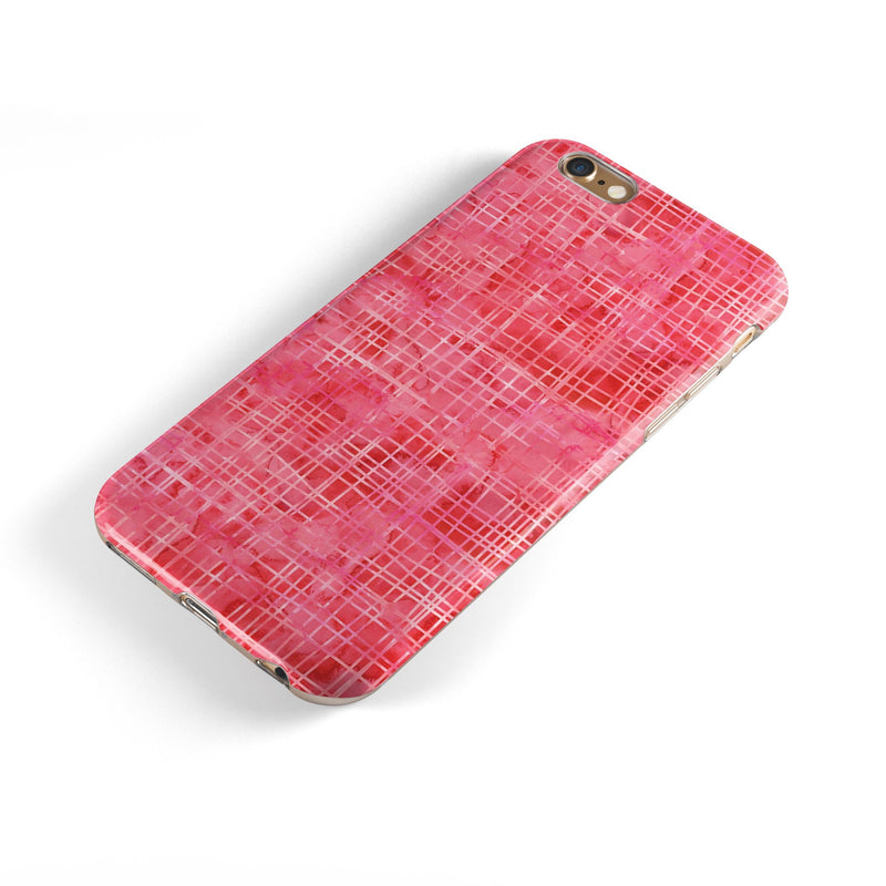 Pink Watercolor Cross Hatch iPhone 6/6s or 6/6s Plus 2-Piece Hybrid INK-Fuzed Case