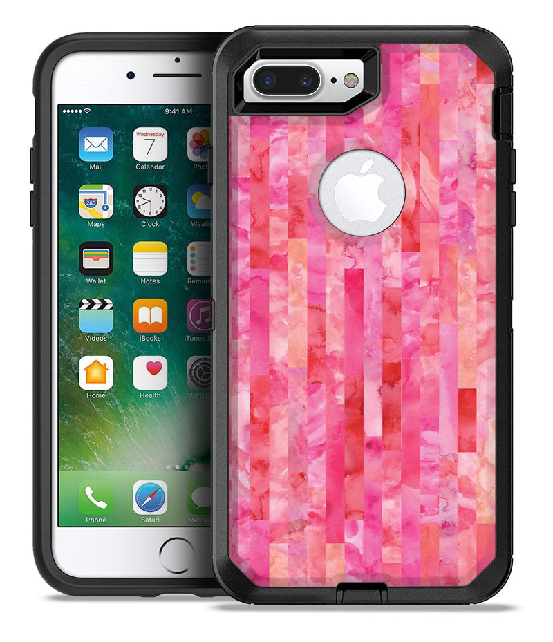 Pink Watercolor Patchwork - iPhone 7 or 7 Plus Commuter Case Skin Kit