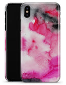 Pink and Black Absorbed Watercolor Texture - iPhone X Clipit Case