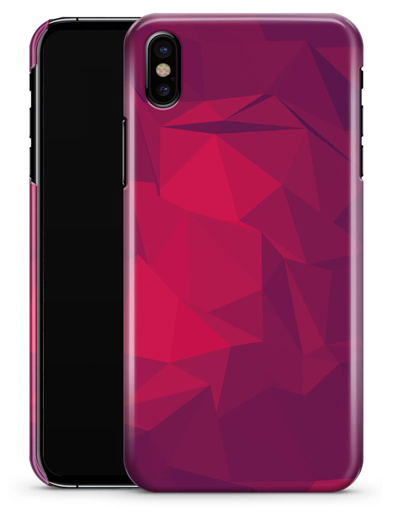 Pink and Bright Red Abstract Triangles - iPhone X Clipit Case