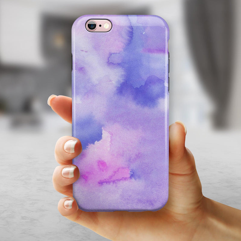 Punk Pink Absorbed Watercolor Texture iPhone 6/6s or 6/6s Plus 2-Piece Hybrid INK-Fuzed Case