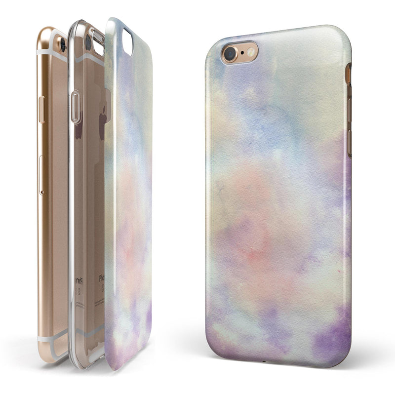 Purple 97 Absorbed Watercolor Texture iPhone 6/6s or 6/6s Plus 2-Piece Hybrid INK-Fuzed Case