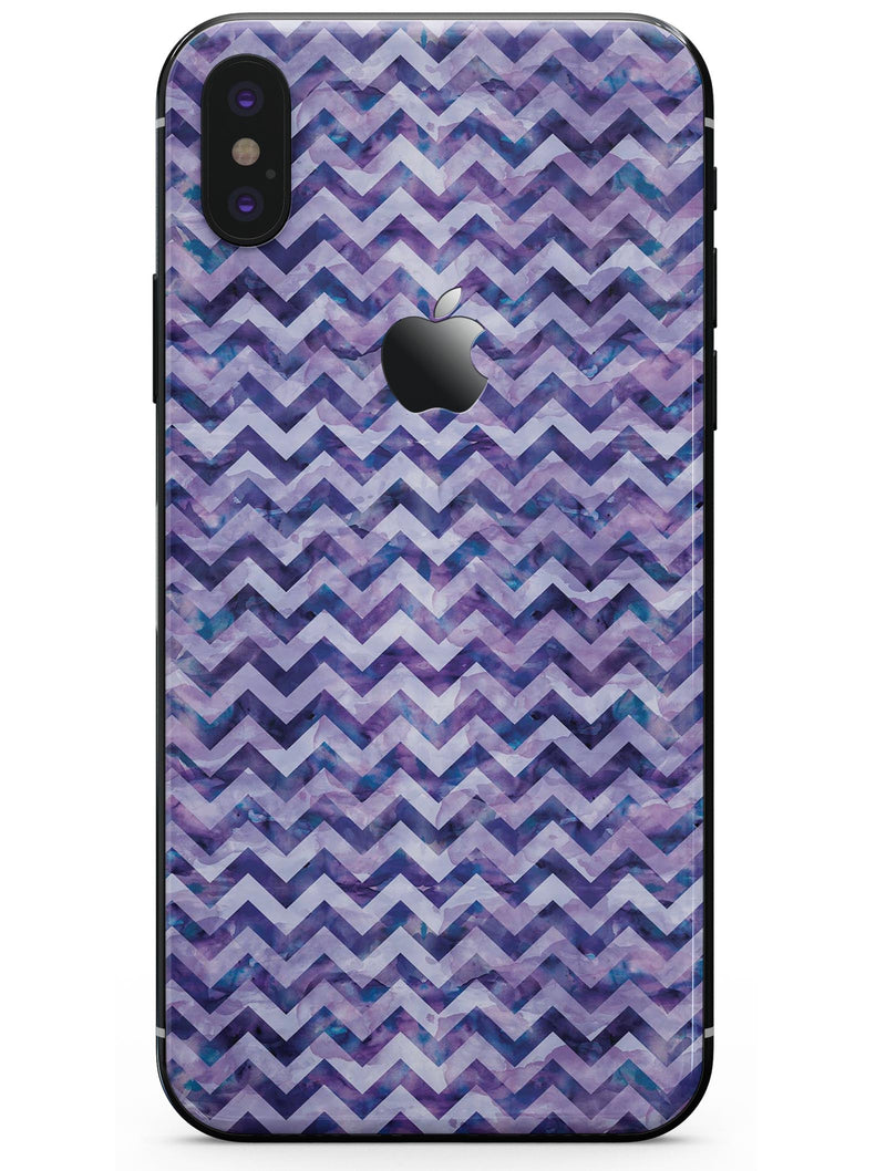 Purple Basic Watercolor Chevron Pattern - iPhone X Skin-Kit
