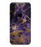 Purple Marble & Digital Gold Foil V4 - iPhone XS MAX, XS/X, 8/8+, 7/7+, 5/5S/SE Skin-Kit (All iPhones Avaiable)