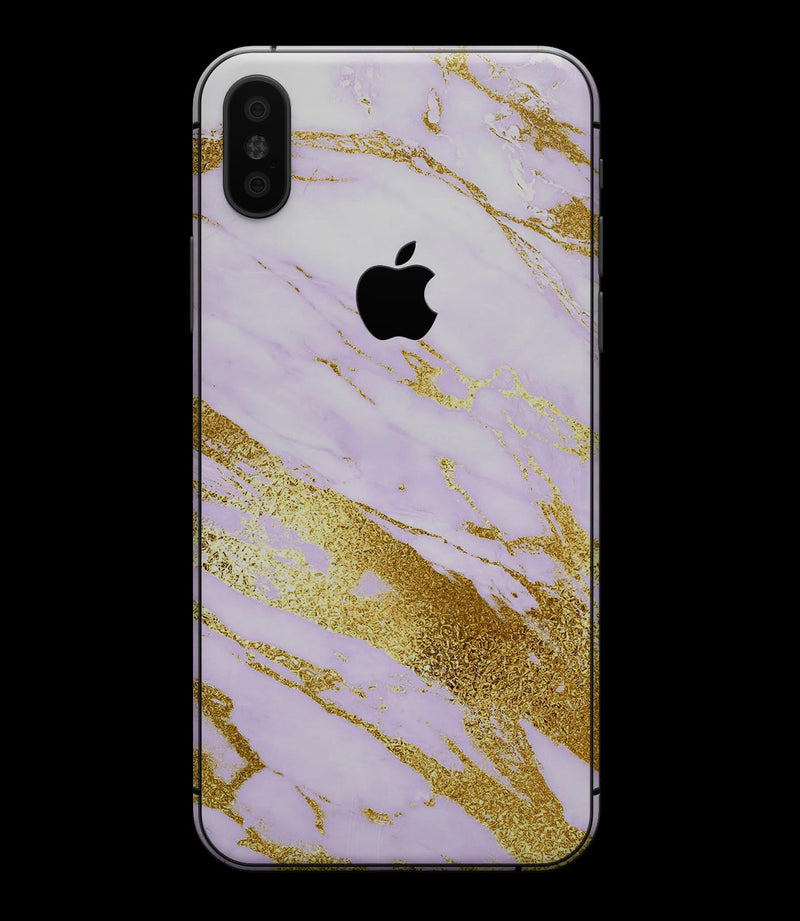 Purple Marble & Digital Gold Foil V7 - iPhone XS MAX, XS/X, 8/8+, 7/7+, 5/5S/SE Skin-Kit (All iPhones Avaiable)