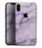 Purple Marble & Digital Silver Foil V3 - iPhone XS MAX, XS/X, 8/8+, 7/7+, 5/5S/SE Skin-Kit (All iPhones Avaiable)