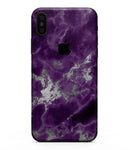 Purple Marble & Digital Silver Foil V5 - iPhone XS MAX, XS/X, 8/8+, 7/7+, 5/5S/SE Skin-Kit (All iPhones Avaiable)