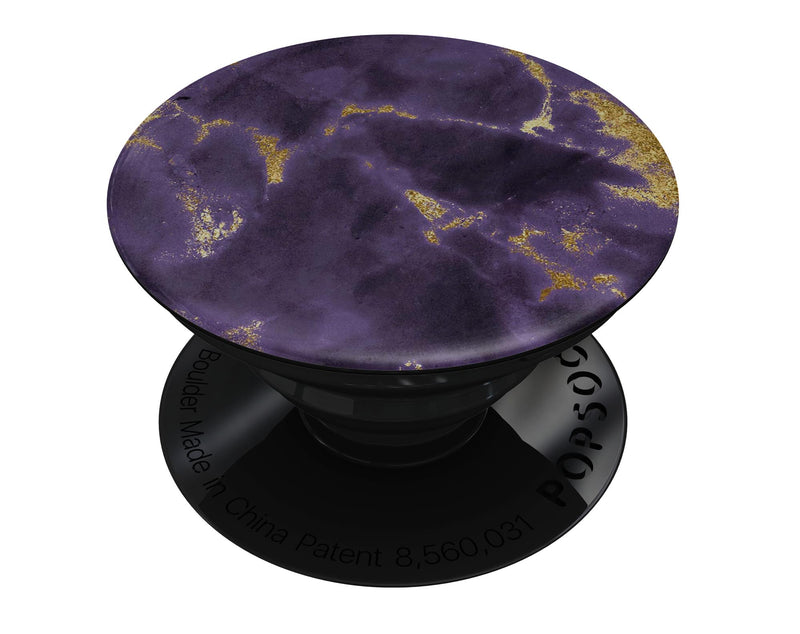Purple Marble & Digital Gold Foil V3 - Skin Kit for PopSockets and other Smartphone Extendable Grips & Stands