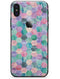 Purple Pink and Green Watercolor Hexagon Pattern - iPhone X Skin-Kit