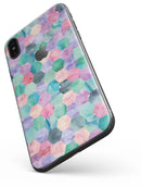 Purple Pink and Green Watercolor Hexagon Pattern - iPhone X Skin-Kit