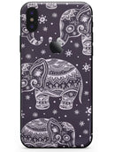 Purple Sacred Elephant Pattern - iPhone X Skin-Kit