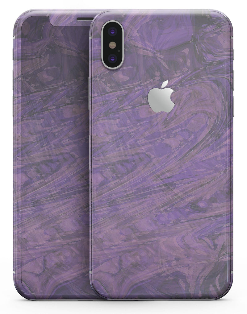 Purple Slate Marble Surface V30 - iPhone X Skin-Kit
