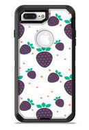 Purple Strawberries All Over Pattern - iPhone 7 or 7 Plus Commuter Case Skin Kit